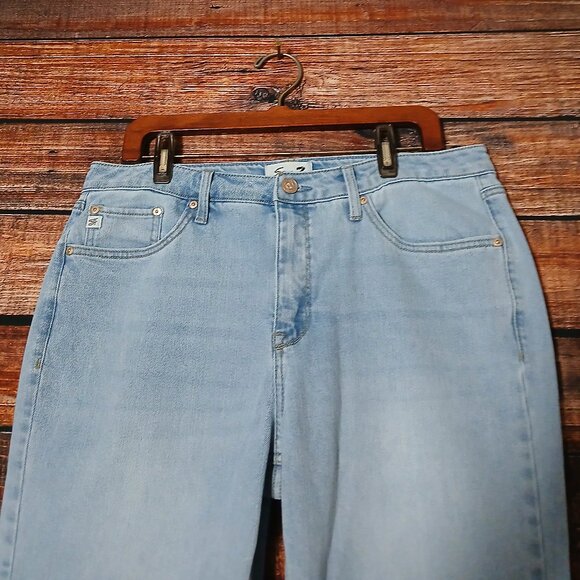 Seven 7 Jeans Size 12 Straight Leg High Rise Light Wash Denim Stretch - Picture 4 of 8